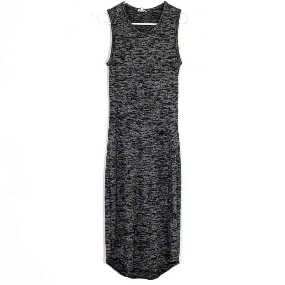 Aritzia Wilfred Free Vega Dress Long Midi Sleeveless Medium Heathered Black Gray